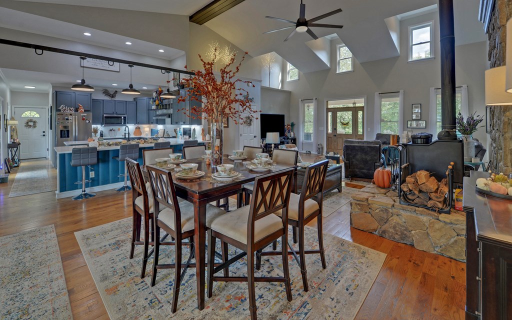 280 Cherokee Court Ellijay, GA 30540 - Photo 4 of 73 a view of a dining room with furniture and wooden floor