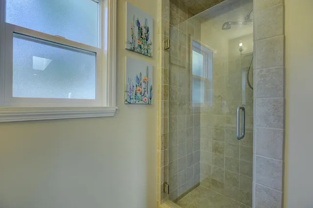 a bathroom with a shower