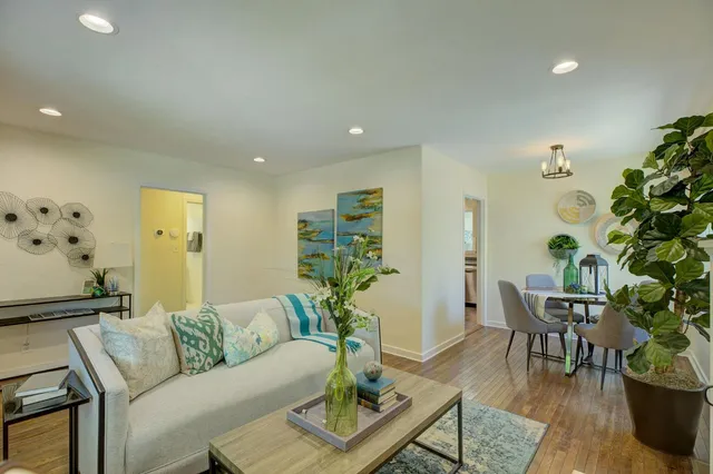 a living room with furniture