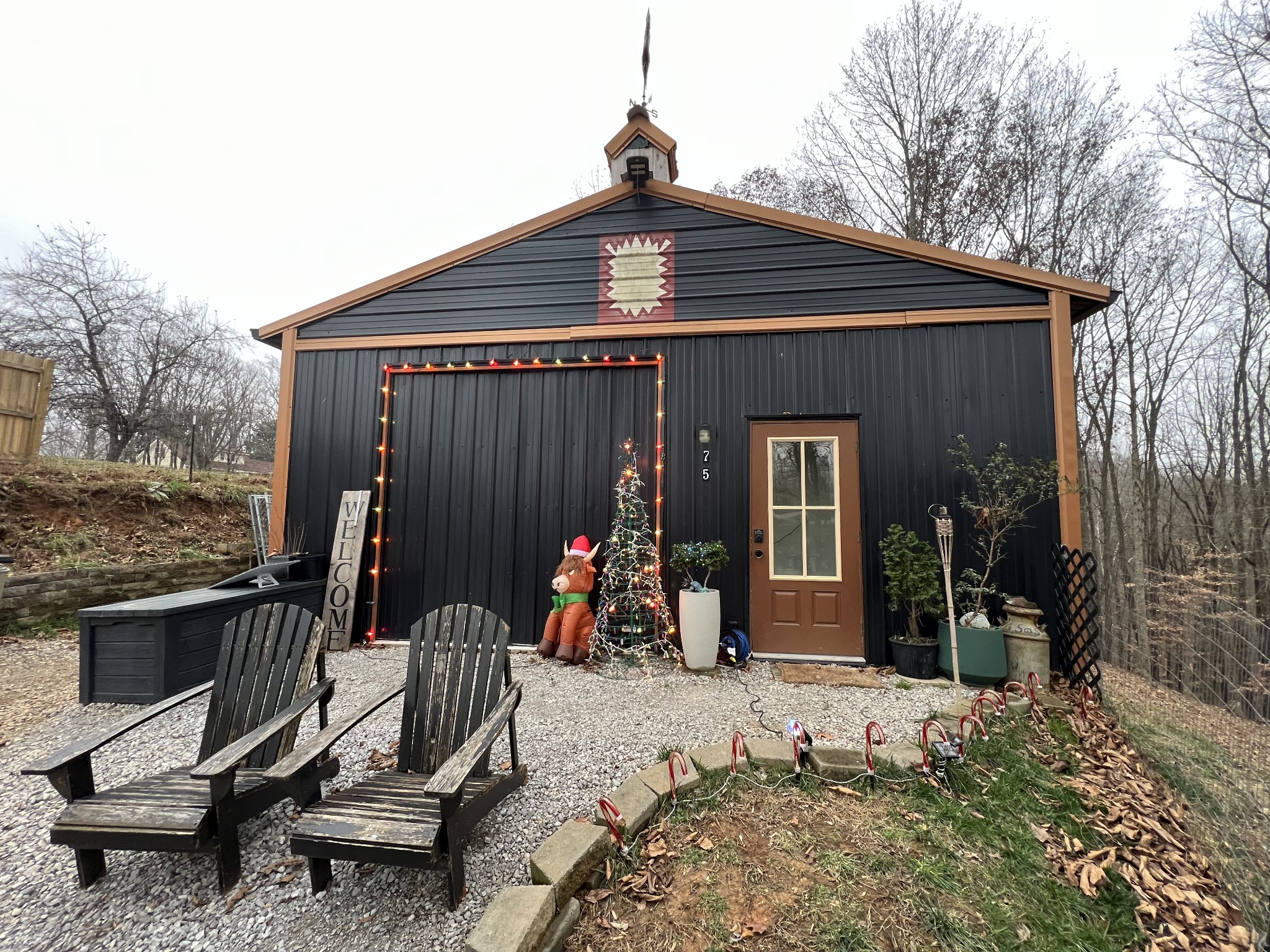 a front view of a house