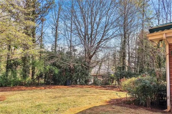 a view of a backyard
