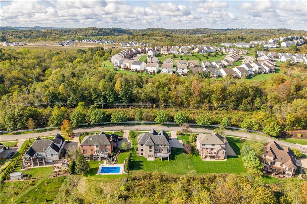 108 Saddle Ridge Drive Oakdale, PA 15071 - Photo 50 of 50 an aerial view of a house with a swimming pool