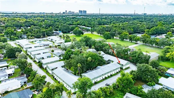 an aerial view of multiple house