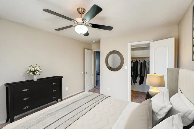 a view of a backyard with a small cabin