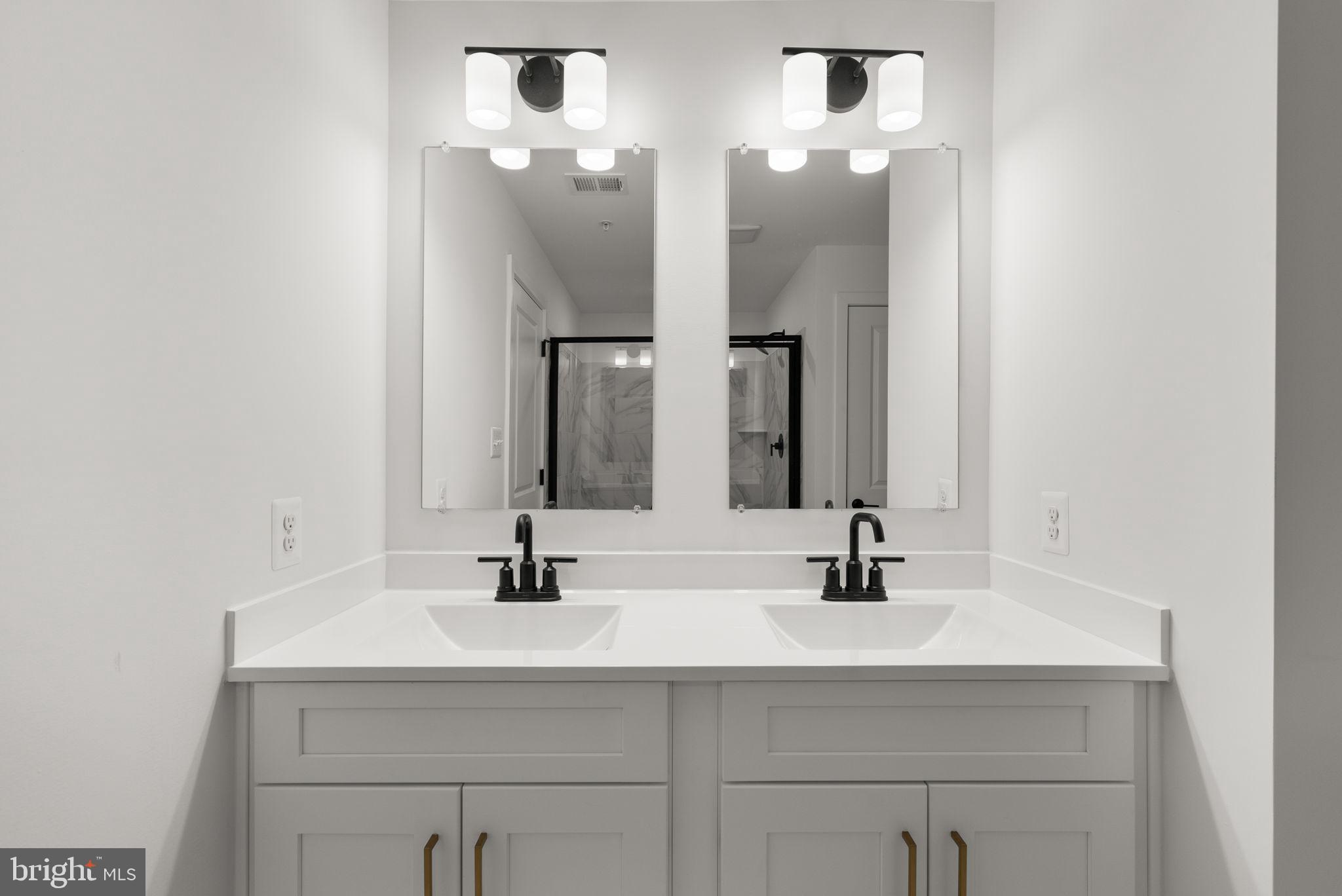 1631 Blacksmith Way, Unit 214B Frederick, MD 21702 - Photo 24 of 41 a bathroom with double sink and a mirror