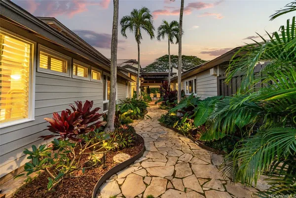 a view of a house with a patio