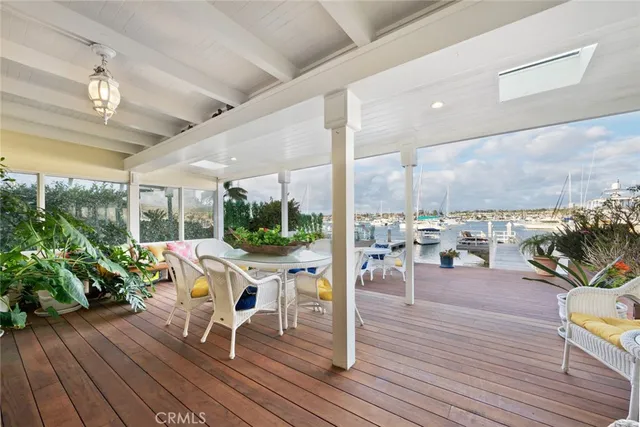 a view of a terrace with furniture