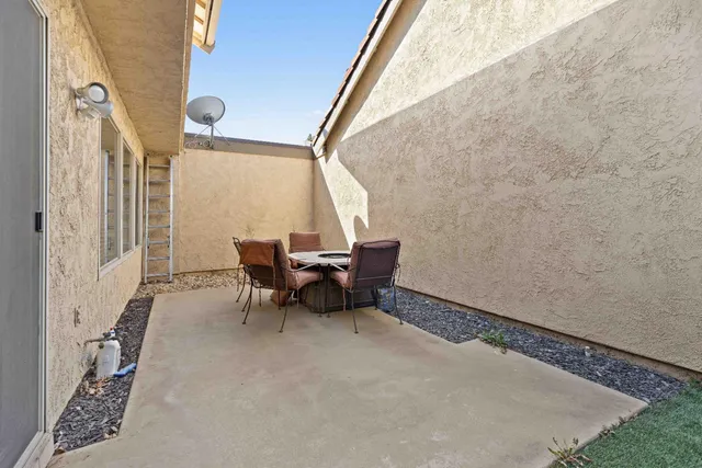 a view of outdoor space with seating area