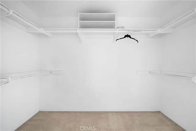 a view of small space with racks on the wall