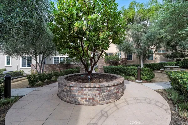 a view of a park with swings