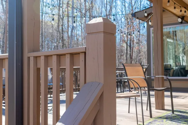a balcony view with a outdoor space