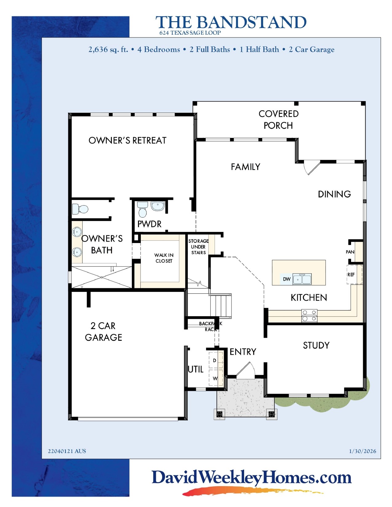 624 Texas Sage Loop Buda, TX 78610 - Photo 7 of 8 Floor Plan - 1st Floor