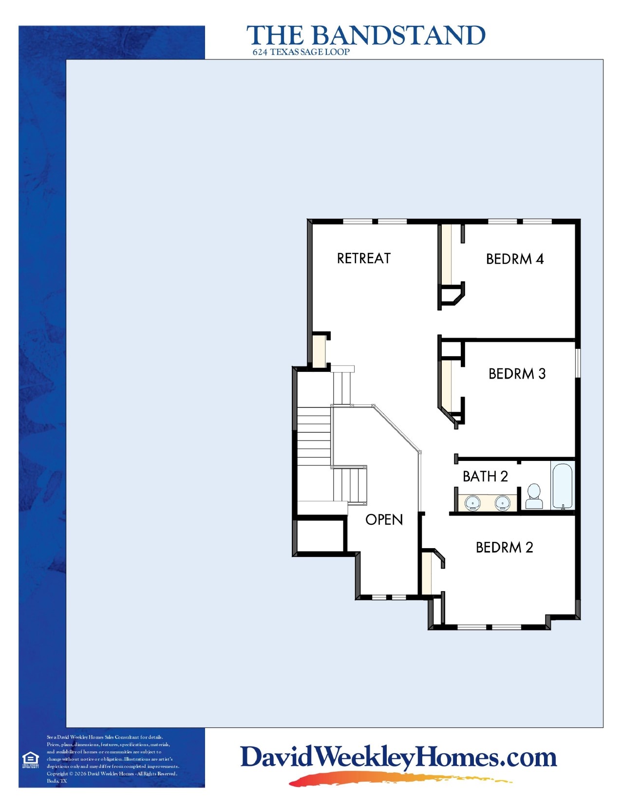 624 Texas Sage Loop Buda, TX 78610 - Photo 8 of 8 Floor Plan - 2nd Floor