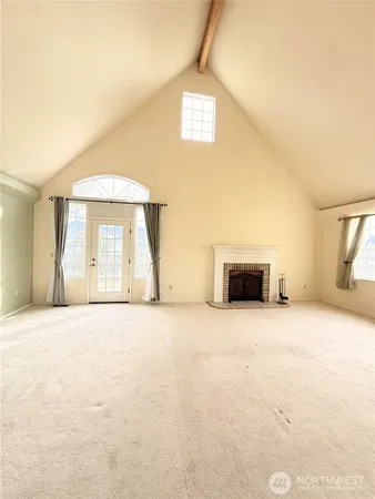 front view of a house with an outdoor space