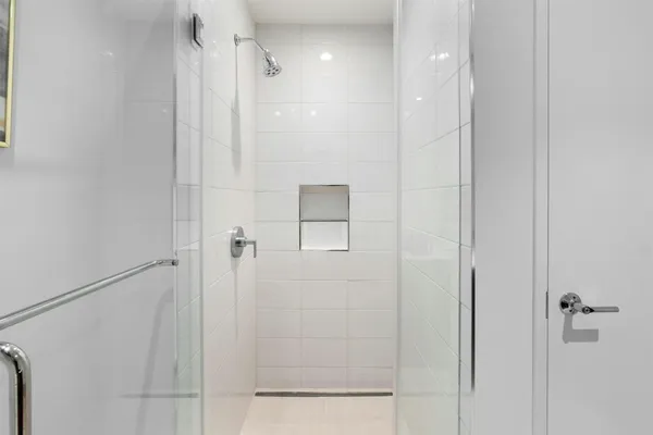 a bathroom with a shower