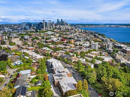 an aerial view of a city with lots of residential buildings