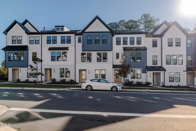 a front view of a building with street view