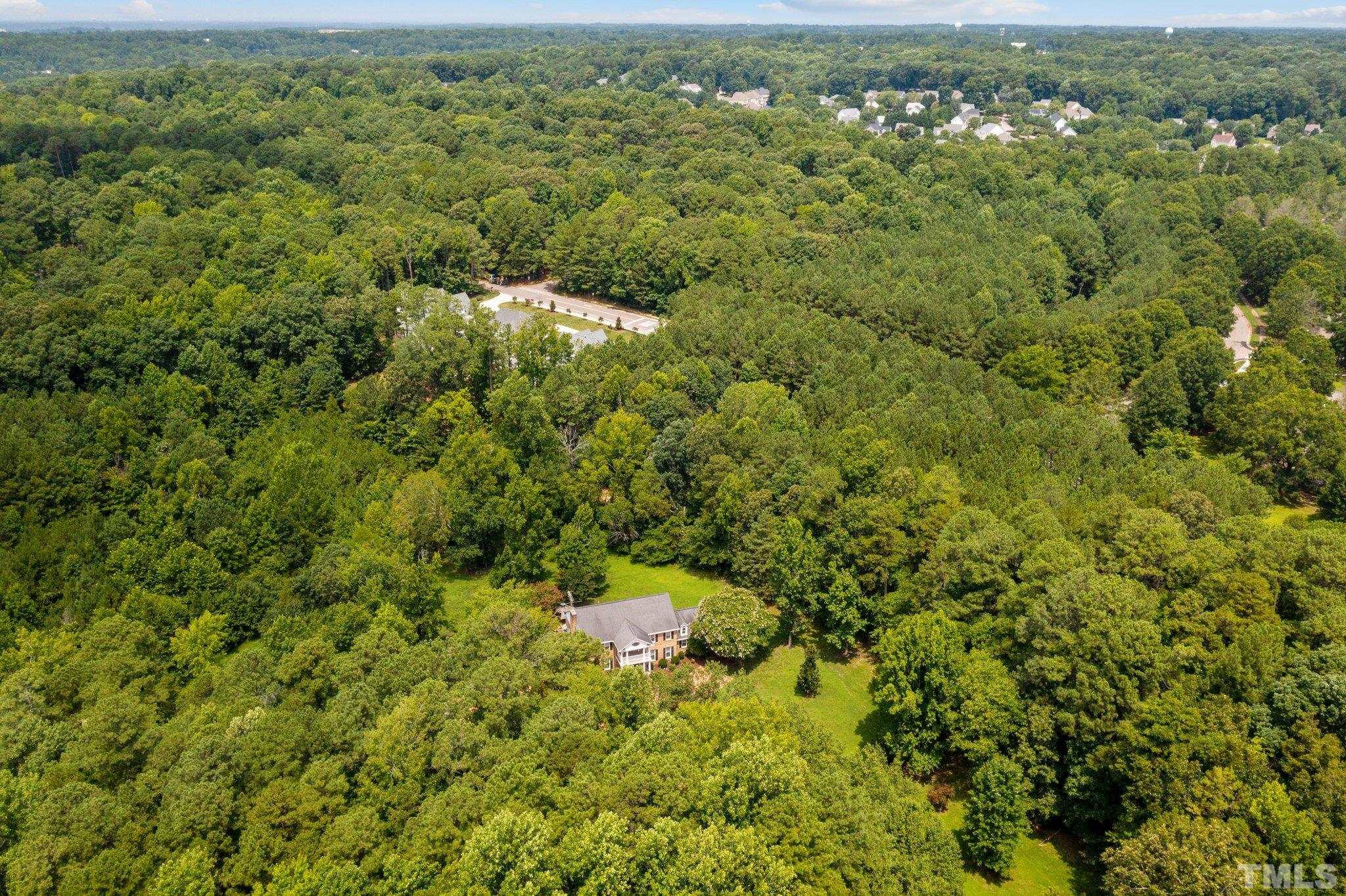 7525 South Tanglewild Drive Raleigh, NC 27613 - Photo 45 of 50 a view of a forest with a houses