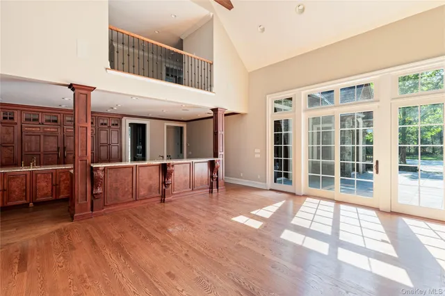 a view of swimming pool with outdoor seating