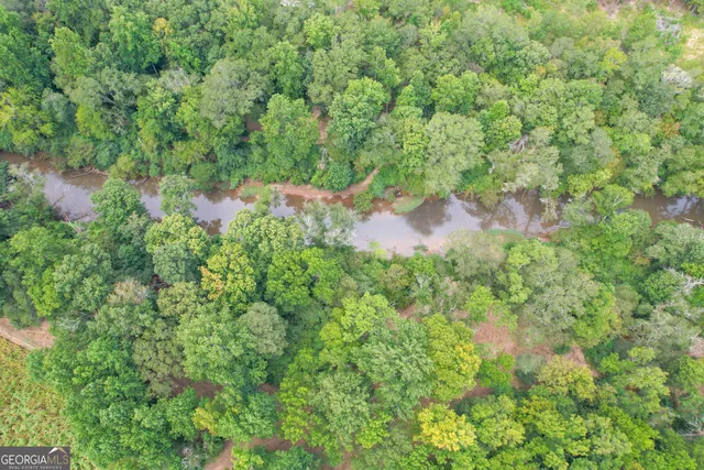 a view of a lake from a yard