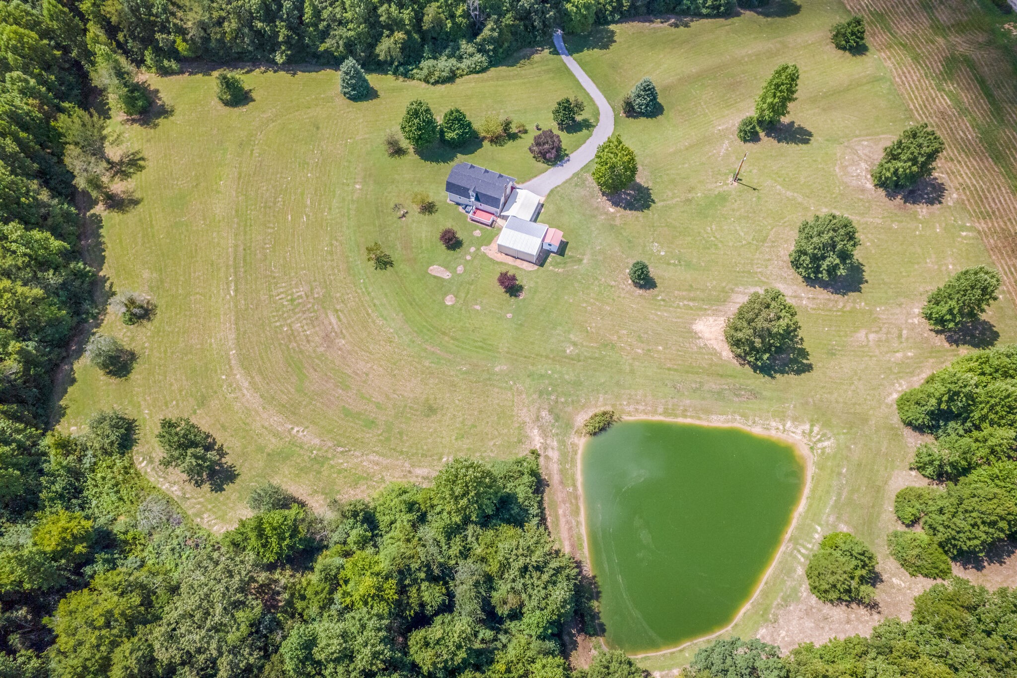 89 Bassham Road Five Points, TN 38457 - Photo 46 of 48 an aerial view of residential house with pool and yard
