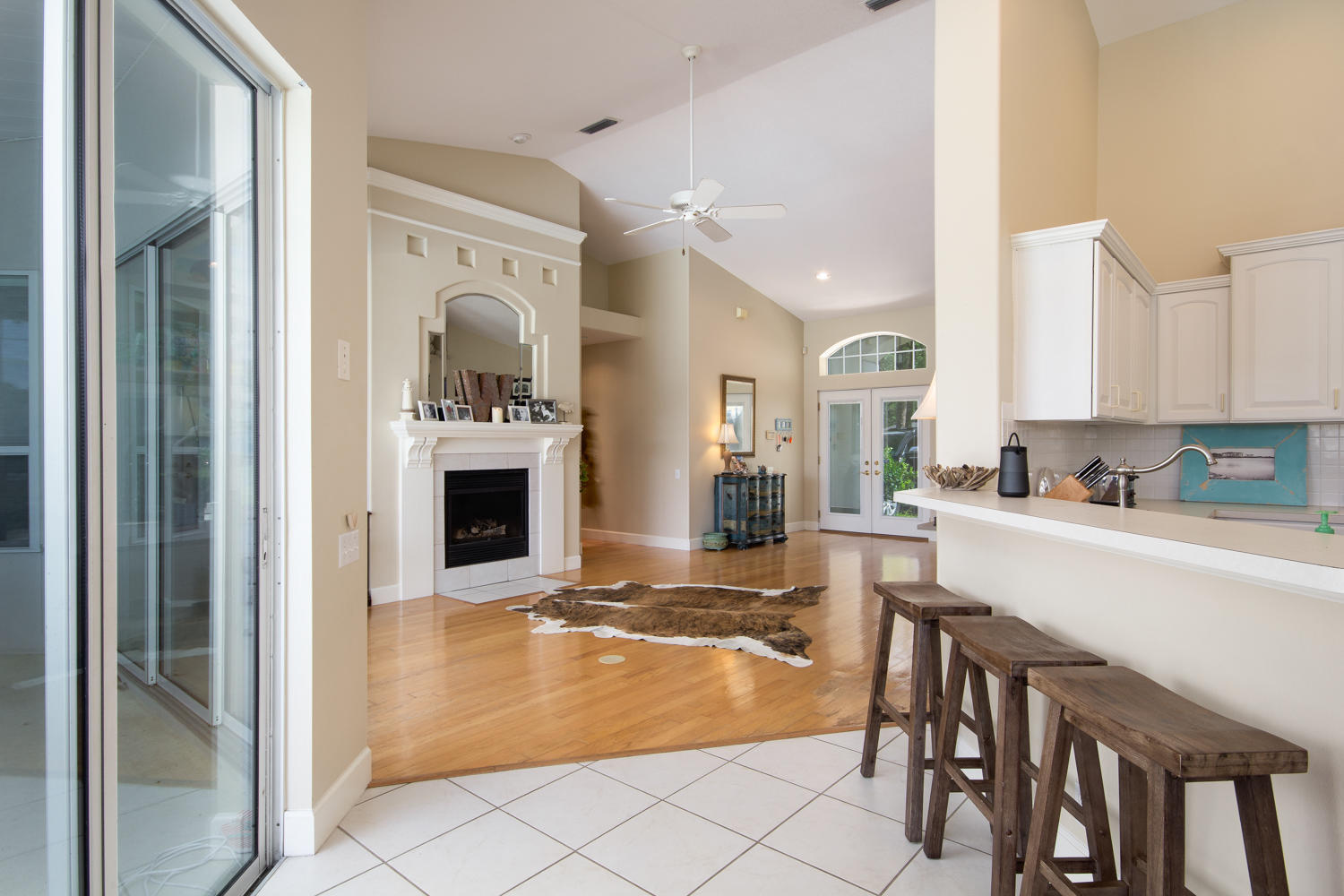 754 Bay Grove Road Freeport, FL 32439 - Photo 8 of 23 a view of a kitchen with furniture and a fireplace