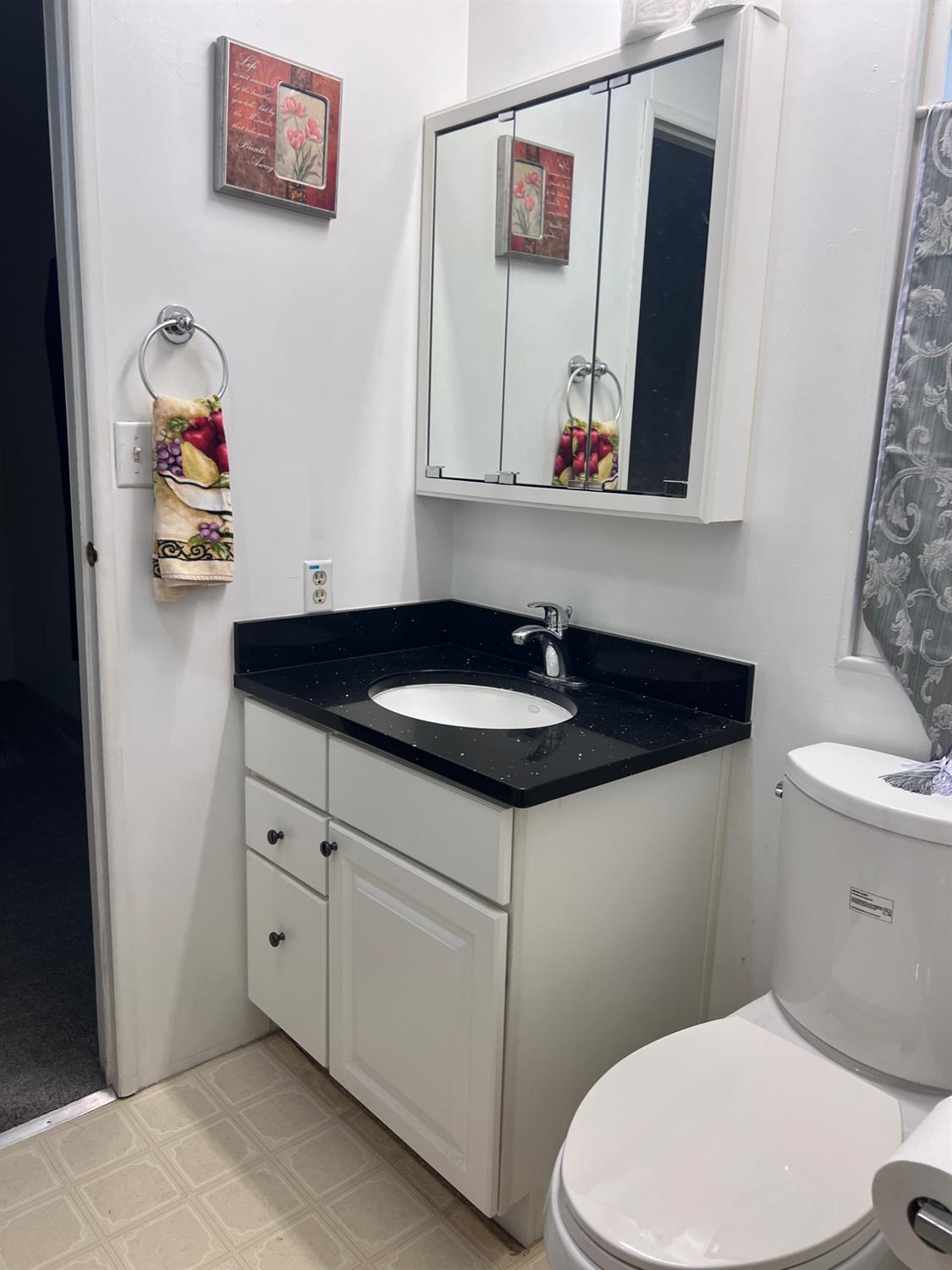 3913 Waimea Lane Modesto, CA 95355 - Photo 24 of 32 a bathroom with a sink mirror vanity and toilet