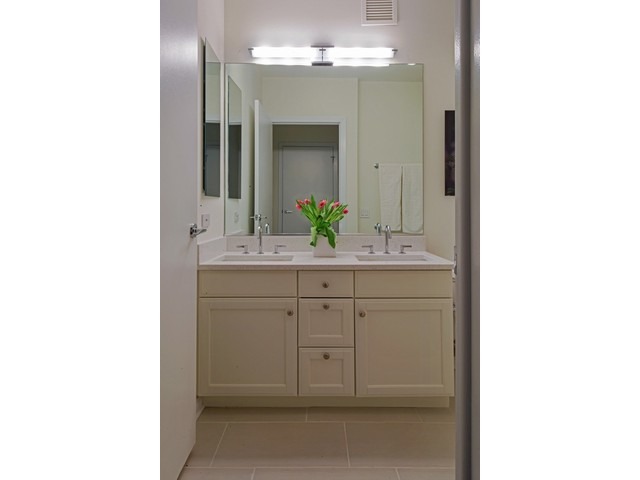501 North Clinton Street, Unit 904 Chicago, IL 60654 - Photo 12 of 25 a bathroom with a sink and a mirror