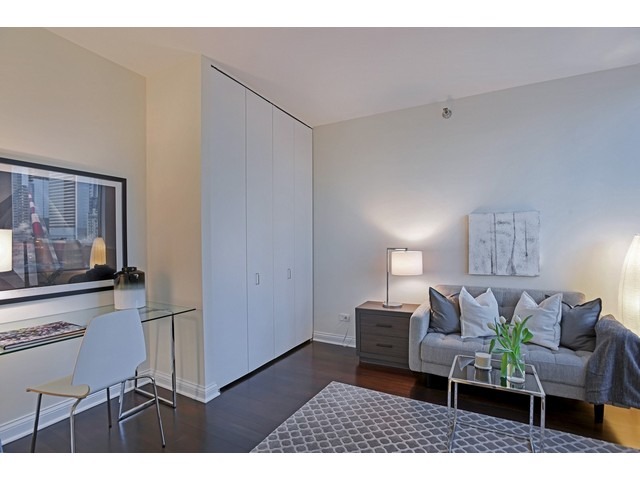 501 North Clinton Street, Unit 904 Chicago, IL 60654 - Photo 14 of 25 a living room with furniture and a flat screen tv