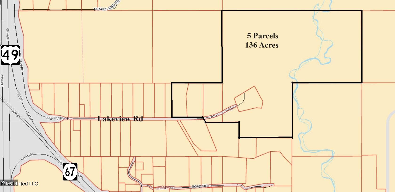 16508 Lakeview Road Saucier, MS 39574 - Photo 3 of 11 16508 Lakeview Rd parcel map 136 ac