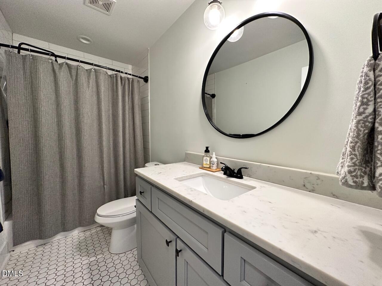 1006 East Martin Street Raleigh, NC 27601 - Photo 18 of 22 a bathroom with a sink a toilet and a mirror