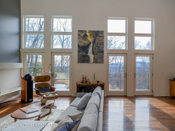 a view of a balcony with a trees