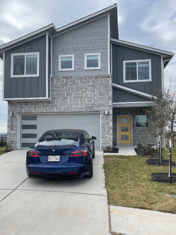a car parked in front of a house