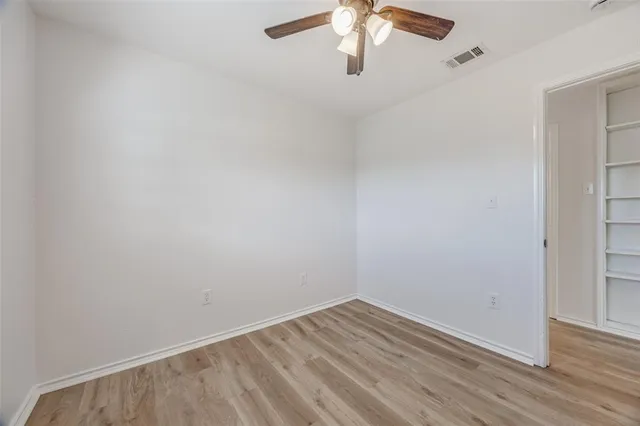 an empty room with a workbench