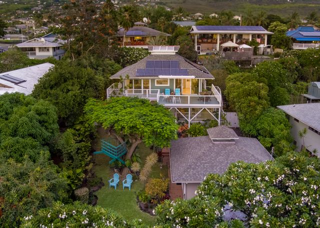 an aerial view of a house