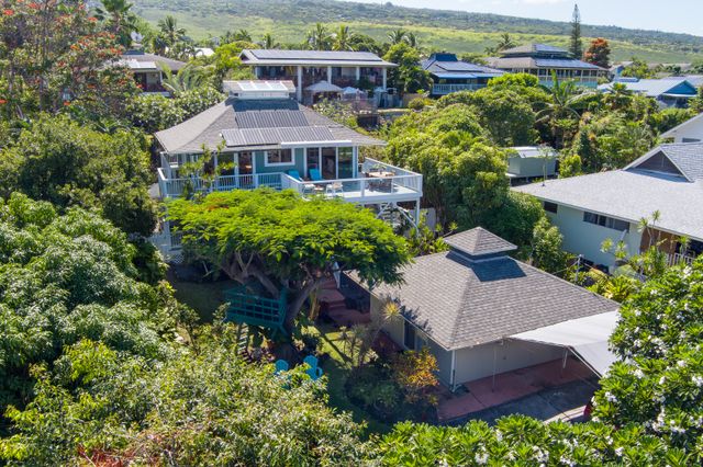 an aerial view of a house
