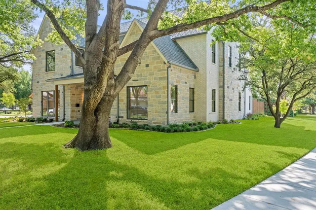 a white building with glass door