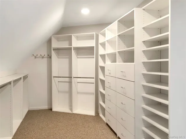 a view of an empty walk in closet