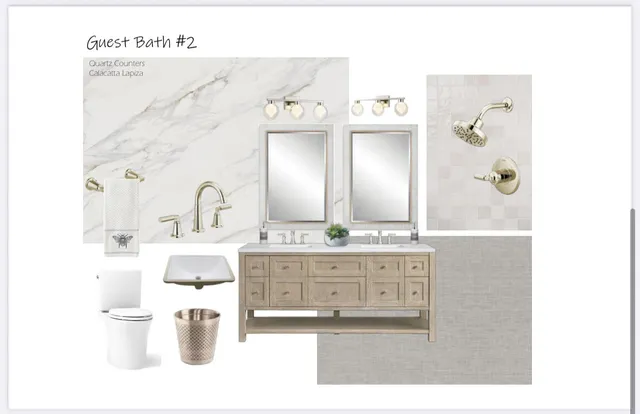 a bathroom with a sink mirror and vanity