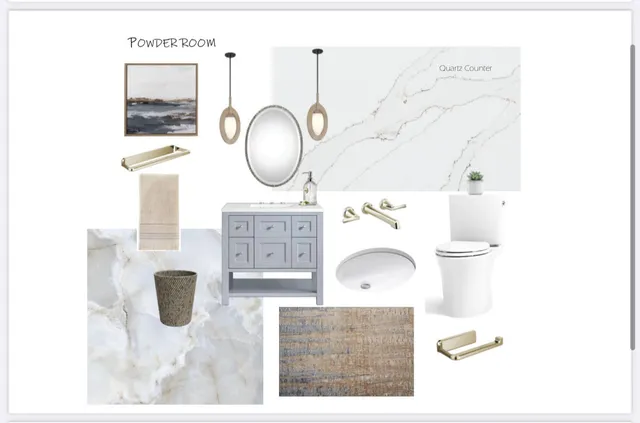 a bathroom with a sink mirror and vanity