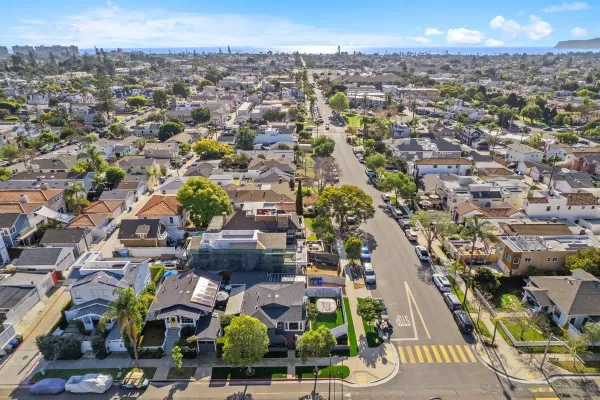 an aerial view of multiple house