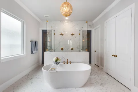 a bathroom with a shower