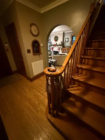 a view of entryway with a front door