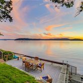 a view of a hardwood and ocean view