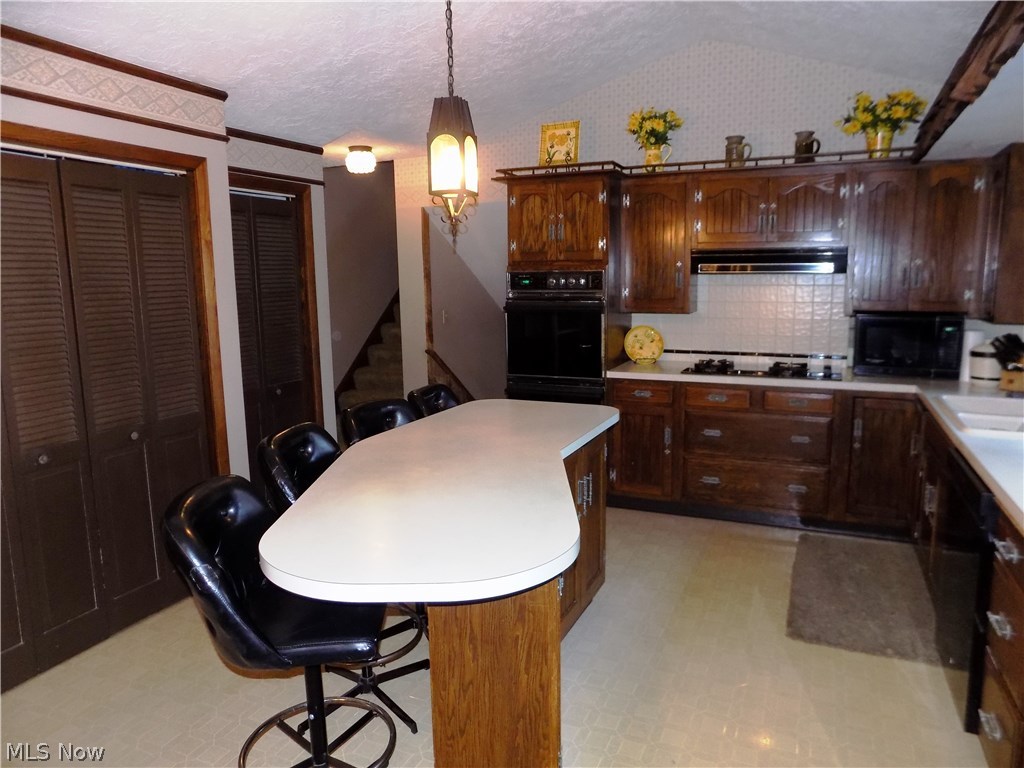 7676 Diagonal Road Kent, OH 44240 - Photo 15 of 35 Kitchen has lots of cabinets, couter top range and built in double ovens. Tons of storage and pantry at the left!