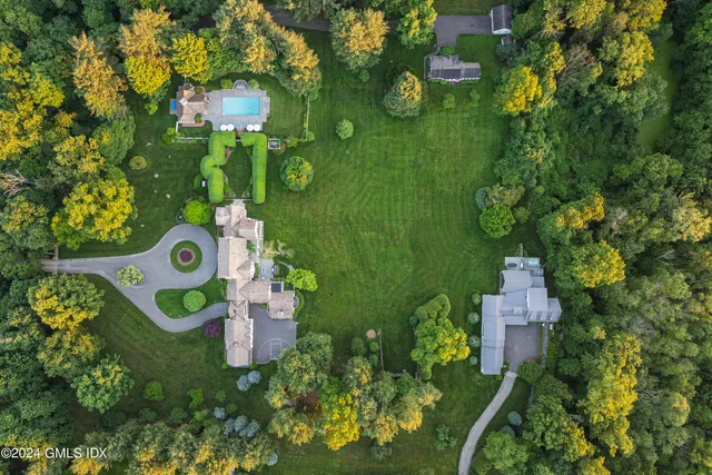 an aerial view of a house