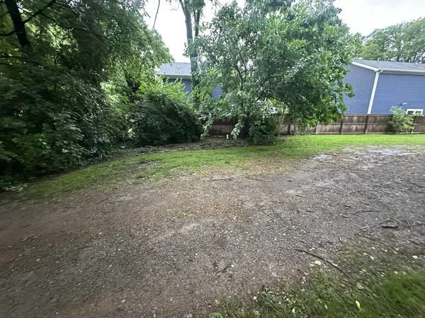 a view of a field with trees
