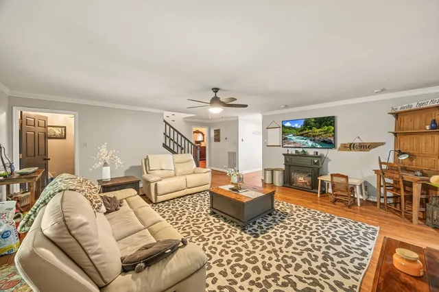 a living room with furniture