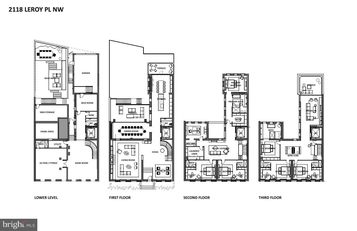 2118 Leroy Place Northwest Washington, DC 20008 - Photo 11 of 11 a black and white photo of a living room