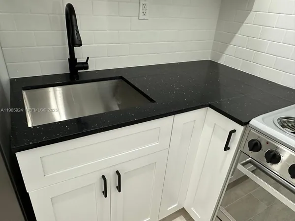 a close view of kitchen sink